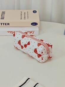 蝴蝶结装饰手提化妆包，女士必备旅行化妆包套装，轻巧大容量多功能收纳包，优雅精致可爱手拿包，多功能化妆工具收纳包，适合情人节、新年等各种场合，适合所有女性。 - 彩色 - 查看 8