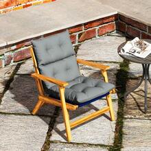 Seat Cushion, 115x56 Cm Chair Cushion With Ties, Backrest, 10cm Thick Padding, Water-Repellent Seat Pad For Home, Garden, Office Chairs, Light Grey - Light Grey - View 3