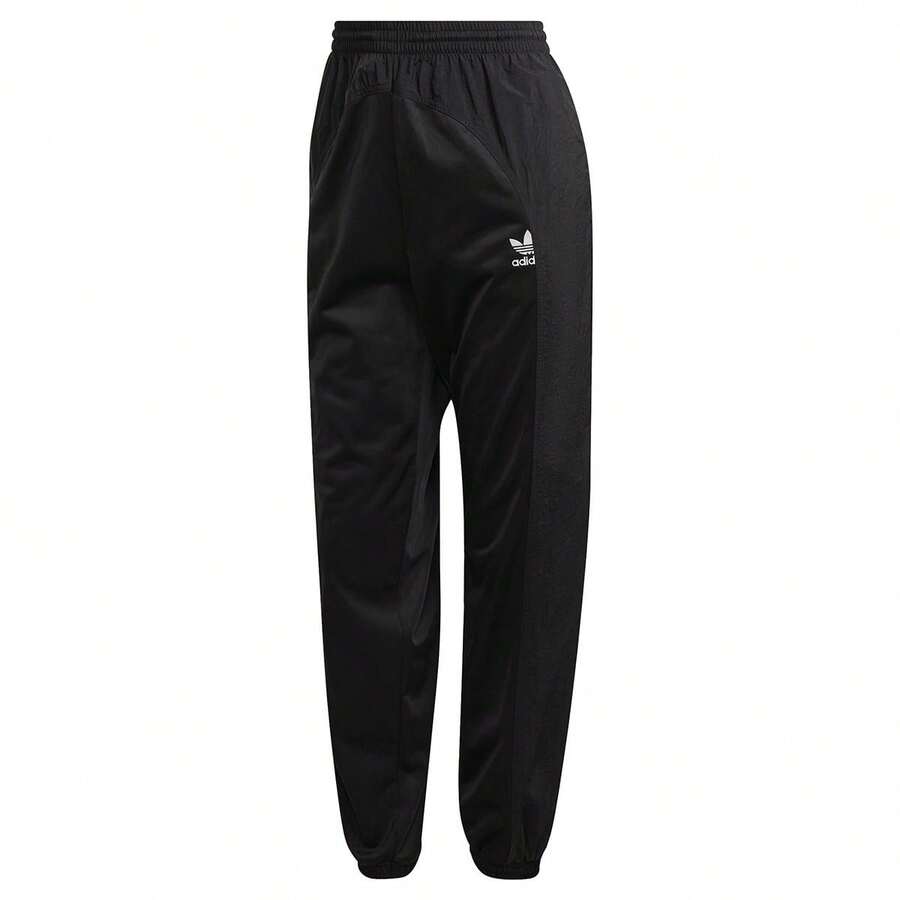 Adidas 女士休闲运动裤,裤脚带抽绳,春秋季 - 黑色 - 查看 1