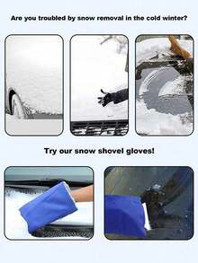 Winter Car Snow & Ice Removal Glove, Soft Lined With Built-In Scraper, Portable Auto Windshield De-Icing Tool