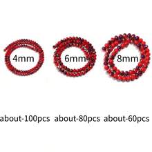 1pc Semi-Plated Purple-Red Faceted Round Crystal Beads 4/6/8mm, Fashionable Shiny Electroplated Colorful Basic Handmade DIY Beads, For Bracelet, Necklace, Earrings, Jewelry Making, Phone Charm, Keychain, Decoration Accessories - Semi-electroplated Purplish-red - View 8