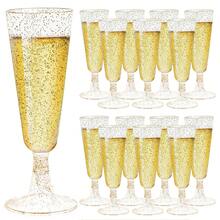 5/10pcs 5.5oz Coffee Cups/Champagne Glasses, Suitable For Desserts, Cakes, Juices, Cold/Hot Drinks, Coffee, Ideal For Birthday, Wedding, Party, Outdoor, New Year - Color/style Random - View 2