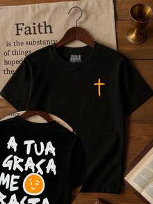 Personalized Unisex Children's And Youth T-Shirt - Gospel Church Theme - "Your Grace Is Enough For Me" - Front And Back - màu đen - Xem 2