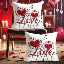 2pcs Floral Square Pillow Covers, Digital Printing, Plush Fabric, Machine Washable - White - View 10