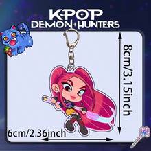 K-POP 魔女猎人 Kpop 恶魔猎人 亚克力钥匙扣套装，卡通偶像娃娃包挂件，可爱动漫风格配饰，送给音乐爱好者/青少年/成人的精美礼物，适合生日、圣诞节、万圣节、情人节、新年和周年纪念日等庆祝活动 - 彩色 - 查看 8