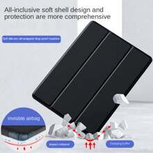 1pc Silicone Soft Case/Full Edge/Honeycomb Texture Cooling/Protective Cover/Suitable For IPad (Air4/5/6)/(7/8/9/10th Gen)/IPad 11 1A16(2025) - Black - View 3