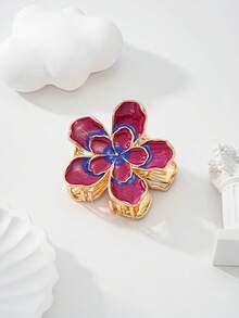 Women's Hair Accessories Made Of Zinc Alloy Flower Shapes With Oil Painting, Multi-Color, Suitable For Outings, Travel, Work, Elegant Gift, Exquisite Craftsmanship Elegant Claw Clip Vacation Hair Clips Beach Hair Claw - Multicolor - View 4