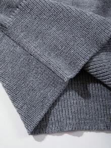 Women's Solid Color Minimalist Casual Commute Versatile Sleeveless Knit Vest Top, V-Neck Ribbed Sweater, Grey, Spring/Summer - Grey - View 9