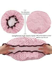 4 Pieces Shower Cap For Women, Elastic And Reusable, Hair Bath Caps, Double Waterproof Layers Bathing Hat Sleep Bonnet - Reusable Shower Caps, Waterproof Shower Cap, Hair Protection Shower Cap, Silk Shower Cap, Keeps Hair Dry, Good For Showering, Cute Shower Caps, Hair Mask Cap, Bath Time Essential, Shower Head, Travel Essential, Hats For Women, Hair Accerssories, Large Shower Cap - 彩色 - 查看 2