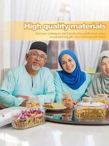 Hộp đựng kẹo và đồ ăn vặt lễ Eid, hộp thiếc đựng kẹo và đồ ăn vặt Eid, hộp kẹo bằng nhựa + kim loại, thích hợp cho tiệc cưới, trang trí nhà cửa. - Nhiều màu - Xem 7