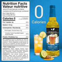 Syruvia Sugar-Free Honey Lime Flavored Syrup - 25.4 Fl Oz Premium Flavoring Syrup - Kosher, Gluten Free, Perfect For Drinks, Soda, Shakes, Cocktails, Desserts And More. - 25.4 Fl Oz - View 3