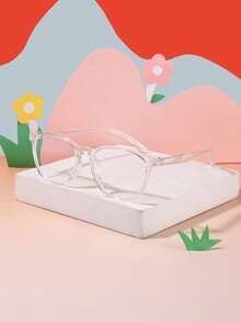 1副男女童9-14岁聚碳酸酯方形镜框简约百搭复古时尚眼镜，日常阅读校园旅行必备，附眼镜盒 - 彩色 - 查看 9