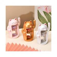 Lucky Cat FSandss Timer Cute  Maneki-Neko FSandssglass Timer Reloj De  5Min FSandss Clock For Toothbrush Games Classroom Home Office CooFKing Front Desk(Pearl White+5Min) - 珍珠白貓 - 查看 8