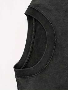 Men's Washed Retro Washable Short Sleeves, Jiraiya Sanren Loose T-Shirt | Cartoon Double-Sided Printed Flower Washable Shirt | Thick Cotton | Sad Aesthetics | Sage Model Street Wind Coat | Otaku Street Wind Gift For Him, Unisex, Machine Washable. - 黑色 - 查看 3