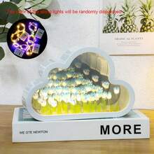 Luz nocturna de tulipán en forma de nube hecha a mano, lámpara de atmósfera de flor de espejo y océano, decoración de escritorio, regalo creativo - Multicolor - Ver 13