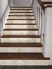 1Roll Pink Marble Contact Paper Glossy Wallpaper Stick And Peel Self Adhesive Removable Waterproof Wall Covering For Table Countertop Cabinet Drawer Cabinet Sticker - Mustard Yellow - View 3