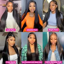 NARNI 32 Inch 13x6 Lace Front Wigs Human Hair 250 Density Glueless Put On And Go Straight HD Lace Front Human Hair Wig 5x5 6x4 Glueless Wigs Human Hair Pre Plucked 13x4 Bone Straight Lace Frontal Wig For Women Natural Black Color - Natural Black - 查看 10