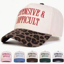 1pc Women's "Expensive & Difficult" Embroidered Letter Trucker Hat, Casual Baseball Cap, Suitable For Spring, Autumn, Street, Travel, Beach Vacation - 粉色 - 查看 11