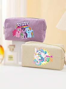 1pc My Little Pony Mini Makeup Bag, Cosmetic Pouch, Makeup Travel Bag, Toiletry Bag, Cute Cosmetic Bag, Travel Makeup Bag, Toiletry Bag, Cosmetic Storage Bag, Large Capacity Portable Storage Bag, Women Gift Small Makeup Bag - Multicolor - View 2