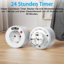 HITRENDS 24-Hour Smart Countdown Socket, Rotating Timer, One-Button Timer Switch, Flame Resistant Material +LED Display, High Power 3680W, Essential For Home Appliances, Kitchen Appliances, Lighting Fixtures, And Fish Tank Lighting - EU E Type Plug(220-240V) - View 6