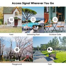 AC600户外双频远距离WiFi路由器/扩展器，配备2根7dBi全向天线，IP67防护等级，2.4G 150Mbps+5G 433Mbps，支持被动/主动PoE供电，兼容Fit/Fat AP，适用于户外/农场/庭院等场所。 - 查看 8