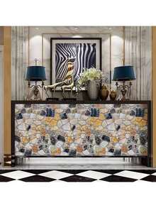 Colorful Stone Pattern Self-Adhesive Removable Wallpaper - Vinyl Contact Paper For Living Room Bedroom Office Wall Decor & Furniture Refinishing - Multicolor - View 8