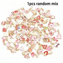 20pcs Valentine's Day Theme Keychain Set | Cupid Heart And Bouquet Alloy Pendant, Random Mixed Surprise Combination | Exquisite Gift Set, Suitable For Holiday Gifts And Party Supplies - Multicolor - View 12