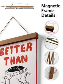 1 件帆布印刷海报，可爱卡通老鼠，音乐比奶酪更好，现代时尚创意设计，墙壁艺术海报，适用于客厅、卧室、沙发背景装饰，可更换画布，最大尺寸 60*90 厘米，木质磁性挂轴（带简易木质挂轴），艺术礼品，家居装饰