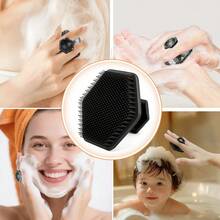 1pc Multi-Functional Facial Brush, Deep Cleansing, Fine Bristles, Deep Cleaning Without Residue, Hexagonal Portable Design, Daily Facial Cleaning Tool - Black - View 2