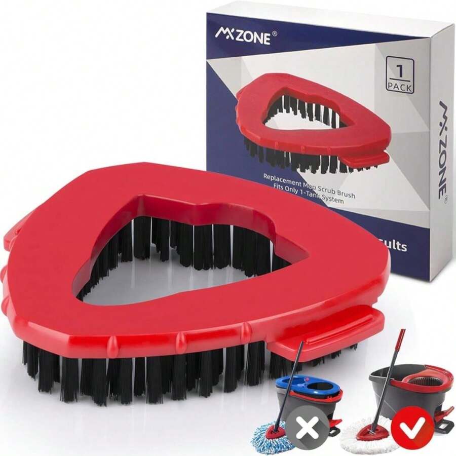 MXZONE Scrubber Mop Head Replacement Compatible With O Cedar EasyWring 1 Tank System, Spin Mop Scrub Brush Head, Hard Bristle Cleaning Brush Attachment For Kitchen Tile Floor, Not Fit RinseClean - MàuD - Xem 1
