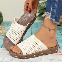 1 Pair Teenagers' Summer Indoor Slippers, Outdoor Beach Sandals - White - View 3