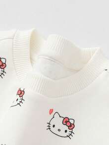 Balabala Sanrio Girls Crew Neck Sweatshirt, Hello Kitty & Friends Print, Soft Touch Fabric, Comfortable Fit, Spring Casual Wear - Off-white - View 3
