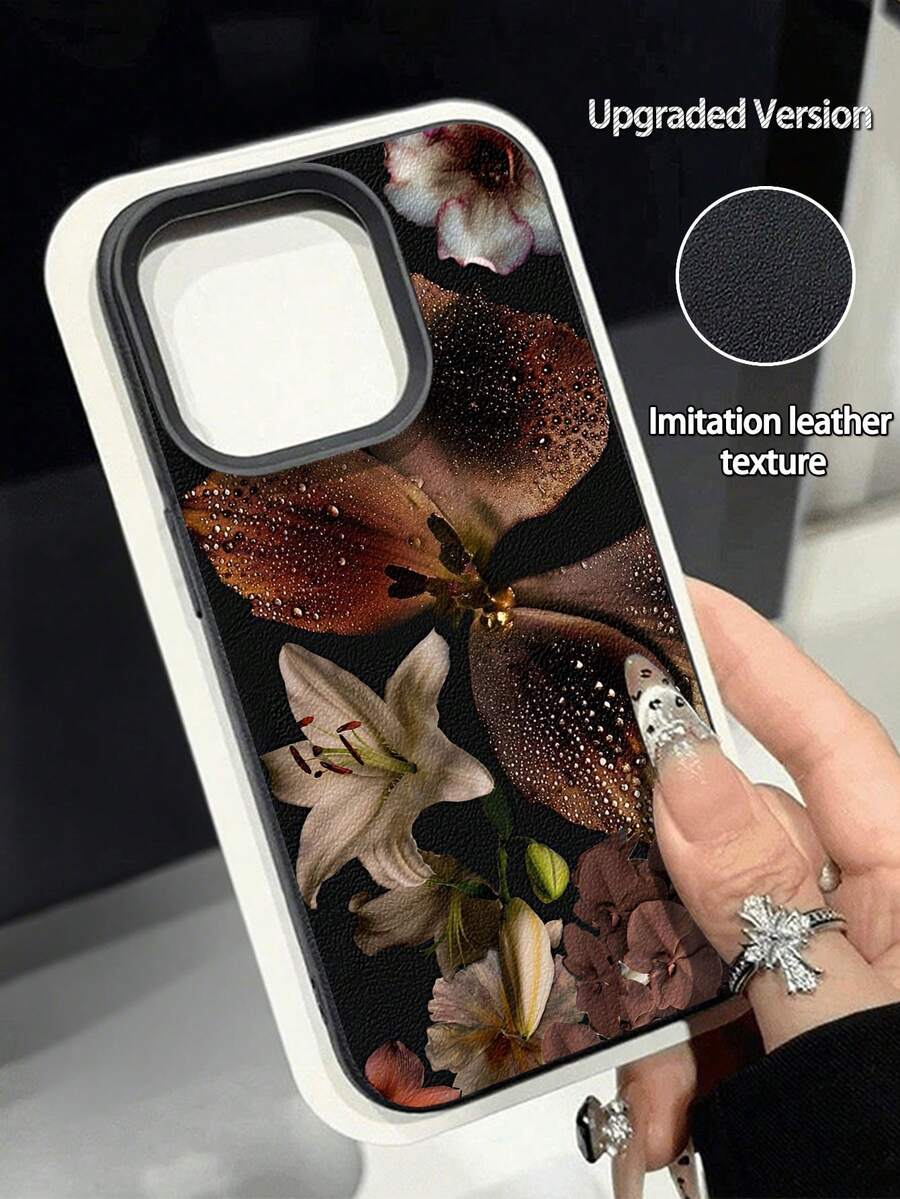 1 pieza Funda protectora de teléfono de silicona suave con patrón floral retro, compatible con Apple y otros teléfonos, versión internacional, no la versión nacional
