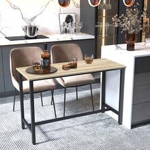 [100cm High]Rustic Brown Industrial Style Bar Table | Steel Frame Construction | Anti-Slip Leg Pads | Multi-Function Breakfast Bar/Kitchen Table - Rustic Brown - View 5