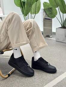 Nike 耐克男士空军一号'07休闲运动鞋 - 黑色 - 查看 9