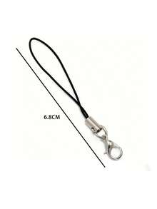 50/100/200pcs Black Decorative Rope Lanyards, Lobster Clasp Keychains, Phone Straps, Jewelry Accessories - Multicolor - View 2