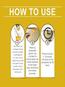 jakehoe Ceramic Repair Kit - Gold Glue For Deep Bonding, Restores Cracked Ceramics & Glass. Designed To Transform Damaged Ceramics & Glass Into Art. Waterproof, Corrosion-Resistant, Fast-Curing, Comprehensive Protection, Long-Lasting Repair. Great Gift For Valentine's Day, Ramadan - Sets - View 4