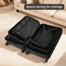 4 Piece Luggage Set 16/20/24/28 Inch Hardside Lightweight Suitcase With Spinner Wheels (Purple) - 黑色 - 查看 8