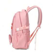 Cute Bow Tie Pink Lightweight Backpack For Girls, Fashionable And Portable Travel Backpack, Ergonomic Design Student Bookbag, Handbag, Casual Daypack, Large Capacity Multi-Compartment Pencil Case, Back To School Essential, Valentine's Day Gift - Multicolor - View 2