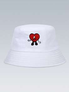 1顶刺绣渔夫帽，春夏户外时尚休闲遮阳帽