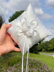 Almofada de Anel de Rosa para Casamento, 6 polegadas (15 cm), Portador de Anel para Pedido de Casamento, Confissão, Suporte de Anel para Casamento, Cerimônia de Casamento, Pedido de Casamento (Não Inclui Anel) - Multicolorido - Visão 10