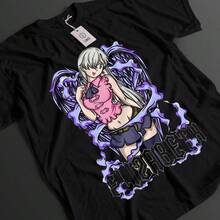 Seven Deadly Sins Shirt Elizabeth Tshirt Meliodas T-Shirt Ban Anime Unisex Tee - 黑色 - 查看 8