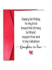 1pc, Daughter In Law Birthday Card With Envelope, Amazing Daughter-In-Law Gift, Birthday Card Daughter-In-Law, Funny Daughter-In-Law Card, Card For Daughter-In-Law Birthday - Multicolor - View 6