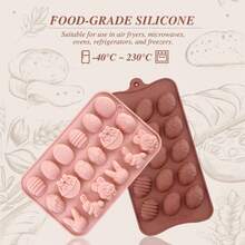 Easter Bunny Shaped Small Silicone Hot Chocolate Bomb Soft Candy Cake Roll Cookie Mold, Non-Stick Baking Set, Baking Tools - Multicolor - View 4