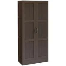 Storage Cabinet W/ Storage Shelves, Pantry Cupboard Cabinet - Coffee - View 4