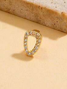 1 Pc Hollow Cross Set With Diamonds Tooth Grillz, Adjustable Hip Hop, Nightclub, Party Decoration, Unisex Gift, Stage Prop - Gold - View 9