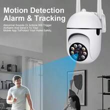 Home Wireless Network Camera, Indoor and Outdoor Monitoring, Full Color Night Vision, Humanoid Mobile Detection and Early Warning, 24H Full Time Monitoring, Connection Anytime and Anywhere Security Protection, Good Housekeeping Assistant - Blanco - Ver 5