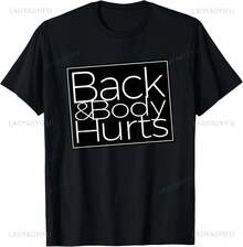 2026 Dolor de espalda y cuerpo, camiseta de entrenamiento fresca y divertida, camisetas gráficas personalizadas, camiseta vintage, camiseta divertida, ropa para hombre - Negro - Ver 11