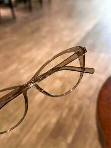 1 قطعة أداة متعددة الاستخدامات لماكياج العين، نظارات ذات لون أحادي من مطاط TPR (مطاط ترموبلاستيك) مضادة للضوء الأزرق، إكسسوار عصري مناسب للربيع والصيف والخريف والشتاء - لون كستنائي - مشاهدة 2