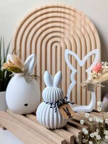 1pc/2pcs Striped Rabbit Silicone Mold, DIY Creative Easter Bunny Candle Wax Mold, Holiday Home Decor/Gift Resin Casting Mold, Handcraft Making Plaster Mold, Art Decor Statue Mold - White - View 11